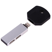 Load image into Gallery viewer, RC16 Dual 8 Pin Female to 8 Pin Male Key Shape Mini Portable Audio &amp; Charge Adapter