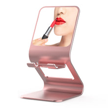 Load image into Gallery viewer, Universal Mobile Phone / Tablet PC Multifunctional Metal Desktop Stand with Makeup Mirror