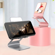 Load image into Gallery viewer, Universal Mobile Phone / Tablet PC Multifunctional Metal Desktop Stand with Makeup Mirror