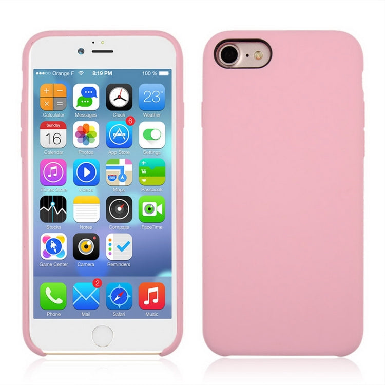 For iPhone 8 & 7 Pure Color Liquid Silicone + PC Shockproof Defender Case