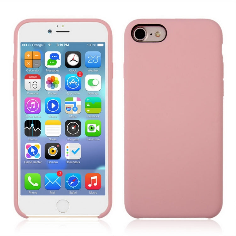 For iPhone 8 & 7 Pure Color Liquid Silicone + PC Shockproof Defender Case