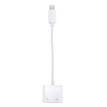 Load image into Gallery viewer, 2 in 1 8 Pin Male to 8 Pin Charging + 8 Pin Audio Female Earphone Adapter with Call Function, Support IOS 10.3.1 or Above