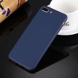 For iPhone 8 Plus & 7 Plus   Solid Color TPU Protective Case Without Round Hole