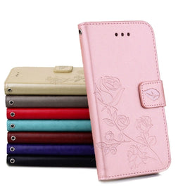Fro iPhone 8 Plus & 7 Plus   Roses Pressed Flowers Pattern Flip Leather Case with Holder & Card Slots & Wallet