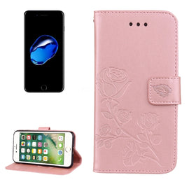 Fro iPhone 8 Plus & 7 Plus   Roses Pressed Flowers Pattern Flip Leather Case with Holder & Card Slots & Wallet