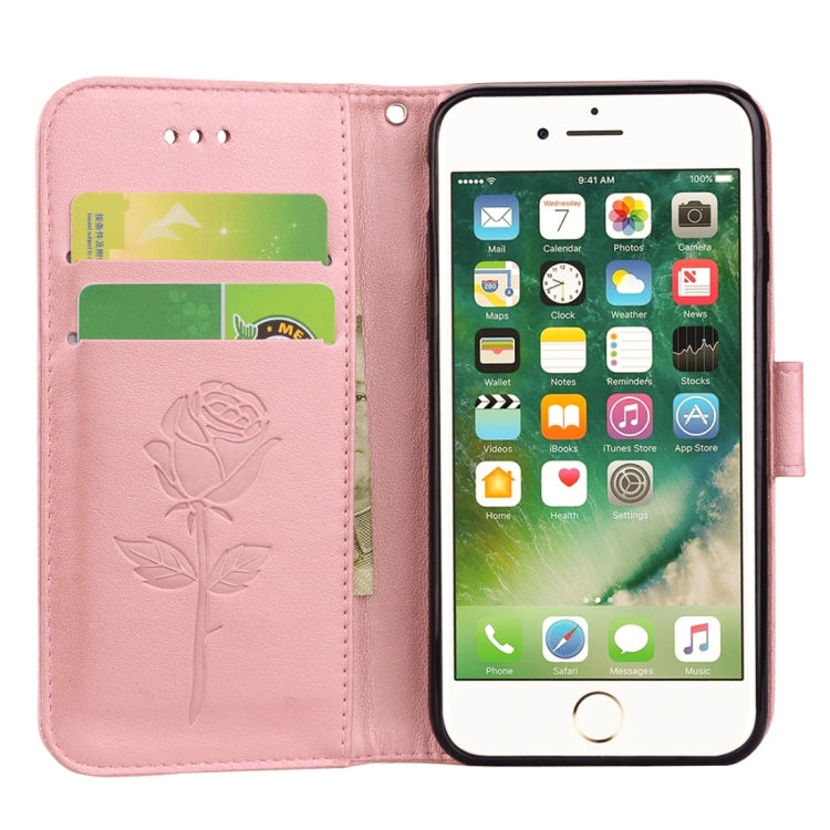Fro iPhone 8 Plus & 7 Plus   Roses Pressed Flowers Pattern Flip Leather Case with Holder & Card Slots & Wallet