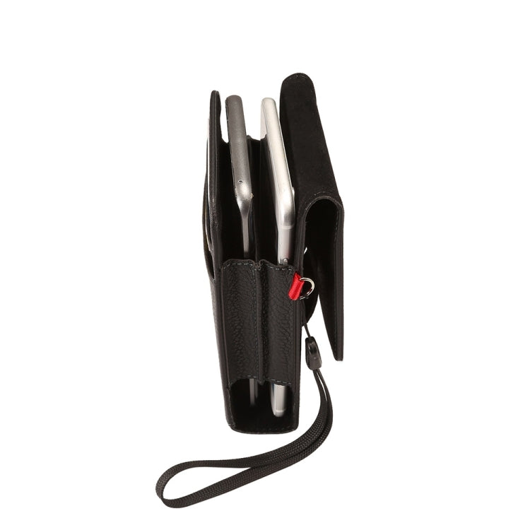 Universal Litchi Texture Vertical Flip Upright Lattice PU Leather Case / Waist Bag with Back Splint & Card Slots & Lanyard for iPhone 8 Plus & 7 Plus  , Galaxy Note 8 / S8 Plus / S9+, Huawei Mate 8