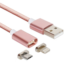 Load image into Gallery viewer, 2 in 1 5V 2A Micro USB &amp; 8 Pin to USB 2.0 Weave Style Magnetic Data Cable, Cable Length: 1.2m
