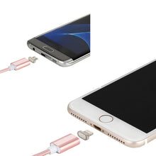 Load image into Gallery viewer, 2 in 1 5V 2A Micro USB &amp; 8 Pin to USB 2.0 Weave Style Magnetic Data Cable, Cable Length: 1.2m