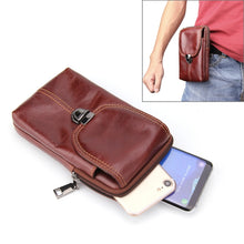 Load image into Gallery viewer, 6.3 inch and Below Universal Crazy Horse Texture Genuine Leather Men Vertical Style Case Waist Bag with Belt Hole for Sony, Huawei, Meizu, Lenovo, ASUS, Cubot, Oneplus, Xiaomi, Ulefone, Letv, DOOGEE, Vkworld, and other Smartphones