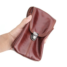 Load image into Gallery viewer, 6.3 inch and Below Universal Crazy Horse Texture Genuine Leather Men Vertical Style Case Waist Bag with Belt Hole for Sony, Huawei, Meizu, Lenovo, ASUS, Cubot, Oneplus, Xiaomi, Ulefone, Letv, DOOGEE, Vkworld, and other Smartphones