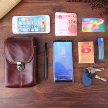 Load image into Gallery viewer, 6.3 inch and Below Universal Crazy Horse Texture Genuine Leather Men Vertical Style Case Waist Bag with Belt Hole for Sony, Huawei, Meizu, Lenovo, ASUS, Cubot, Oneplus, Xiaomi, Ulefone, Letv, DOOGEE, Vkworld, and other Smartphones