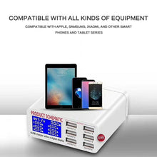 Load image into Gallery viewer, 899 30W QC 3.0 6 USB Ports Fast Charger with LCD Digital Display, EU Plug
