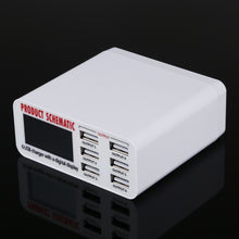 Load image into Gallery viewer, 899 30W QC 3.0 6 USB Ports Fast Charger with LCD Digital Display, EU Plug