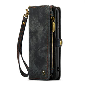 CaseMe for iPhone 8 Plus & 7 Plus   Multifunctional Leather Billfold with Detachable Magnetic PC Back Protective Case & Holder & 11 Card Slots & 3 Cash Slots & 1 Zipper Wallet & 2 Photo Frames & 3 Magnetic Clasps