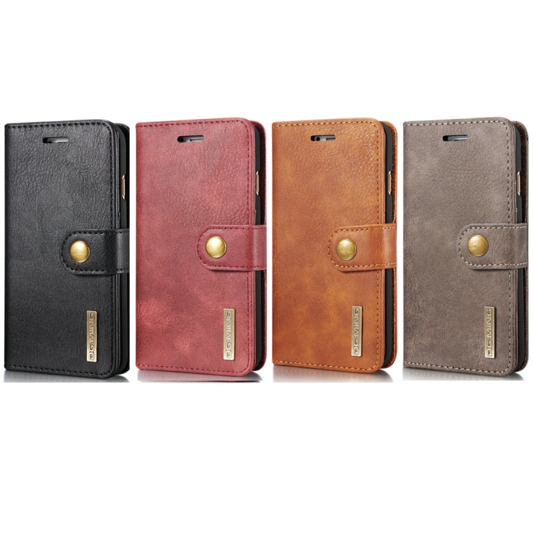 DG.MING for iPhone 8 & 7  Crazy Horse Texture Horizontal Flip Detachable Magnetic Protective Case with Holder & Card Slots & Wallet