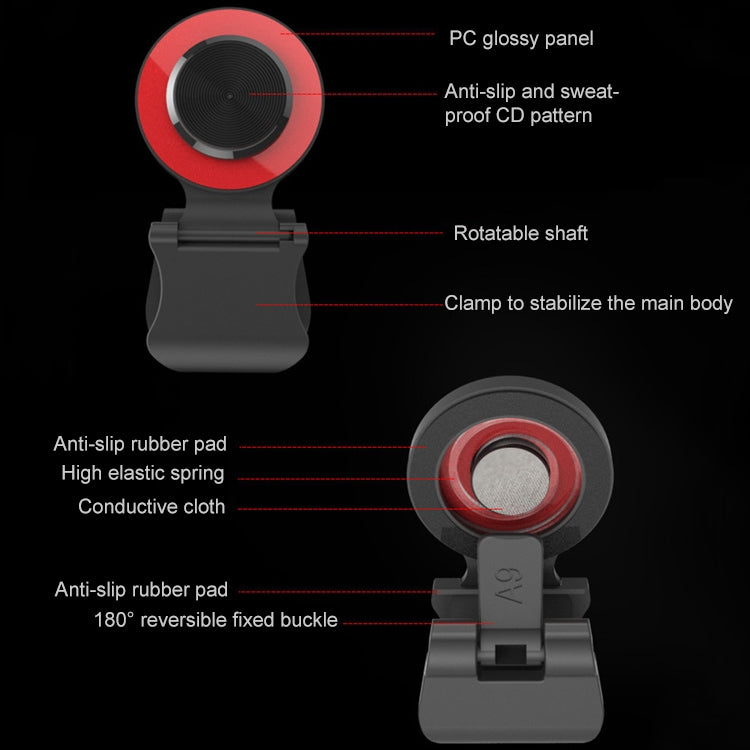 A9 Direct Mobile Clip Games Joystick Artifact Hand Travel Button Sucker with Ring Holder for iPhone, Android Phone, Tablet