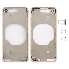 Load image into Gallery viewer, Transparent Battery Back Cover with Camera Lens Frame &amp; SIM Card Tray &amp; Side Keys for iPhone 8, For iPhone 8 (Transparent Gold)