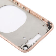 Load image into Gallery viewer, Transparent Battery Back Cover with Camera Lens Frame &amp; SIM Card Tray &amp; Side Keys for iPhone 8, For iPhone 8 (Transparent Gold)
