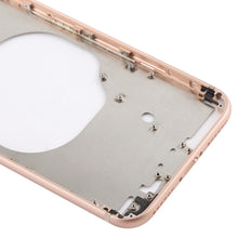 Load image into Gallery viewer, Transparent Battery Back Cover with Camera Lens Frame &amp; SIM Card Tray &amp; Side Keys for iPhone 8, For iPhone 8 (Transparent Gold)
