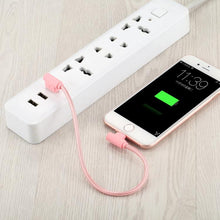 Load image into Gallery viewer, 25cm Nylon Weave Style USB to 8 Pin Double Elbow Charging Cable