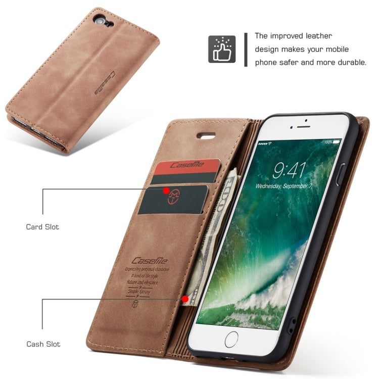 CaseMe-013 Multifunctional Retro Frosted Horizontal Flip Leather Case for iPhone 7 / 8, with Card Slot & Holder & Wallet
