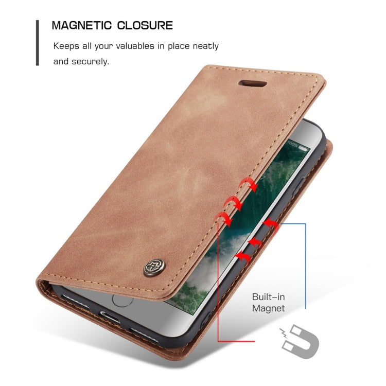 CaseMe-013 Multifunctional Retro Frosted Horizontal Flip Leather Case for iPhone 7 / 8, with Card Slot & Holder & Wallet