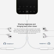 Load image into Gallery viewer, MH027 16cm 2 in 1 Dual 3.5mm Female to 8 Pin Male Audio Adapter