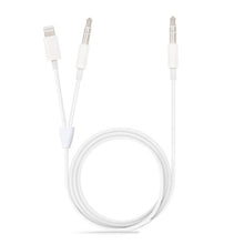 Load image into Gallery viewer, MH030 1m 2 in 1 8 Pin Male &amp; 3.5mm Male to 3.5mm Male AUX Audio Cable For iPhone, iPad, Samsung, Huawei, Xiaomi, HTC