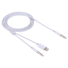 Load image into Gallery viewer, MH030 1m 2 in 1 8 Pin Male &amp; 3.5mm Male to 3.5mm Male AUX Audio Cable For iPhone, iPad, Samsung, Huawei, Xiaomi, HTC