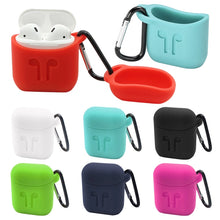 Load image into Gallery viewer, Portable Wireless Bluetooth Earphone Silicone Protective Box Anti-lost Dropproof Storage Bag with Hook for Apple AirPods 1/2