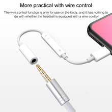 Load image into Gallery viewer, 8 Pin Male to 3.5mm Female Headphone Jack Wire Control Bluetooth Audio Adapter, Support Music, Calls, Volume Control