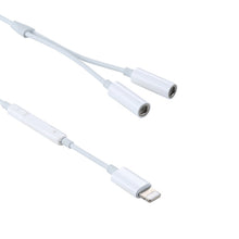 Load image into Gallery viewer, MH026 8 Pin Male to Dual 3.5mm Female Headphone Jack Wire Control Audio Adapter