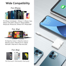 Load image into Gallery viewer, 8 Pin Male to Dual 8 Pin Female &amp; 3.5mm Female Audio Adapter