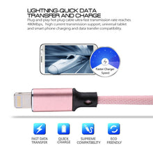 Load image into Gallery viewer, 1m 2A USB to 8 Pin Nylon Weave Style Data Sync Charging Cable, 8 Pin Pink, 8 Pin Blue, 8 Pin Red, 8 Pin White