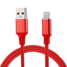 Load image into Gallery viewer, 1m 2A USB to 8 Pin Nylon Weave Style Data Sync Charging Cable, 8 Pin Pink, 8 Pin Blue, 8 Pin Red, 8 Pin White