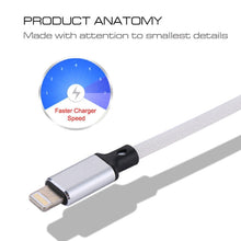 Load image into Gallery viewer, 1m 2A USB to 8 Pin Nylon Weave Style Data Sync Charging Cable