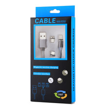 Load image into Gallery viewer, 1.05m 8 Pin + Micro USB + USB-C / Type-C to USB Weave Data Sync Charging Cable with LED Indicator