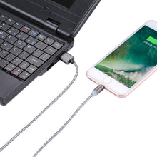 Load image into Gallery viewer, 1.05m 8 Pin + Micro USB + USB-C / Type-C to USB Weave Data Sync Charging Cable with LED Indicator