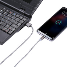 Load image into Gallery viewer, 1.05m 8 Pin + Micro USB + USB-C / Type-C to USB Weave Data Sync Charging Cable with LED Indicator