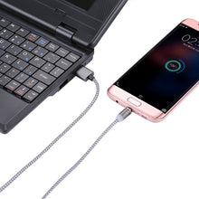 Load image into Gallery viewer, 1.05m 8 Pin + Micro USB + USB-C / Type-C to USB Weave Data Sync Charging Cable with LED Indicator