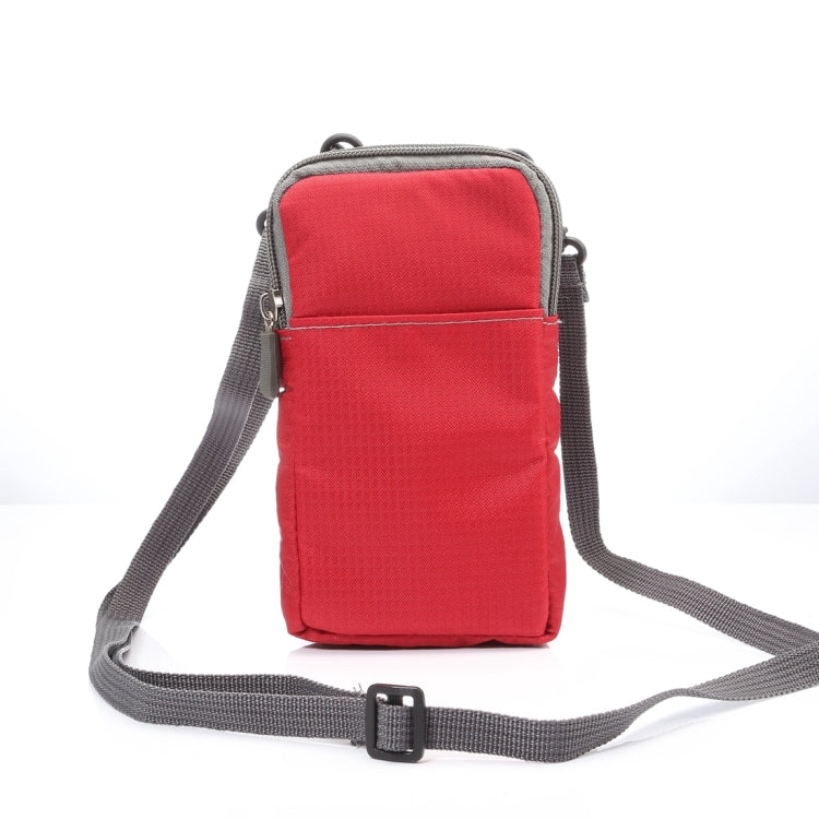 Multi-function Casual Sport Mobile Phone Double Zipper Waist Pack Diagonal Bag for 6.9 Inch or Below Smartphones
