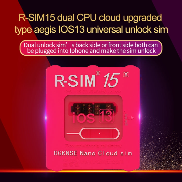 R-SIM 15 Dual CPU Aegis Cloud Upgraded Version iOS 13 System Universal Unlocking Card for iPhone 11 Pro Max, iPhone 11 Pro, iPhone 11, iPhone X, iPhone XS, iPhone 8 & 8 Plus
