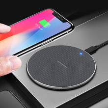 Load image into Gallery viewer, K8 15W Aluminum Alloy Round Desktop Wireless Charger with 1m Type-C Fast Charging Cable