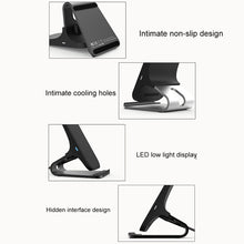 Load image into Gallery viewer, HAMTOD M5 15W Intelligent Dual Coil Design Qi Standard Holder Wireless Charger with Indicator Light, Support Fast Charging