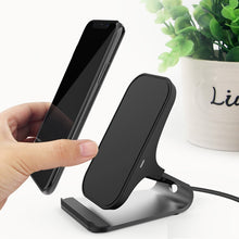 Load image into Gallery viewer, HAMTOD M5 15W Intelligent Dual Coil Design Qi Standard Holder Wireless Charger with Indicator Light, Support Fast Charging