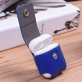 Creative Wireless Bluetooth Earphone PU Leather Protective Bag Anti-lost Storage Bag with Hook for Apple AirPods 1/2 (Earphone is not Included)