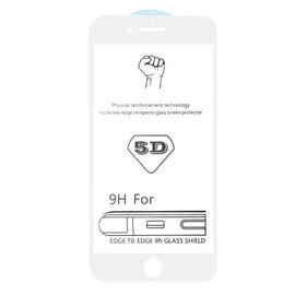 25 PCS 9H 5D White Full Glue Full Screen Tempered Glass Film for iPhone 8 / 7