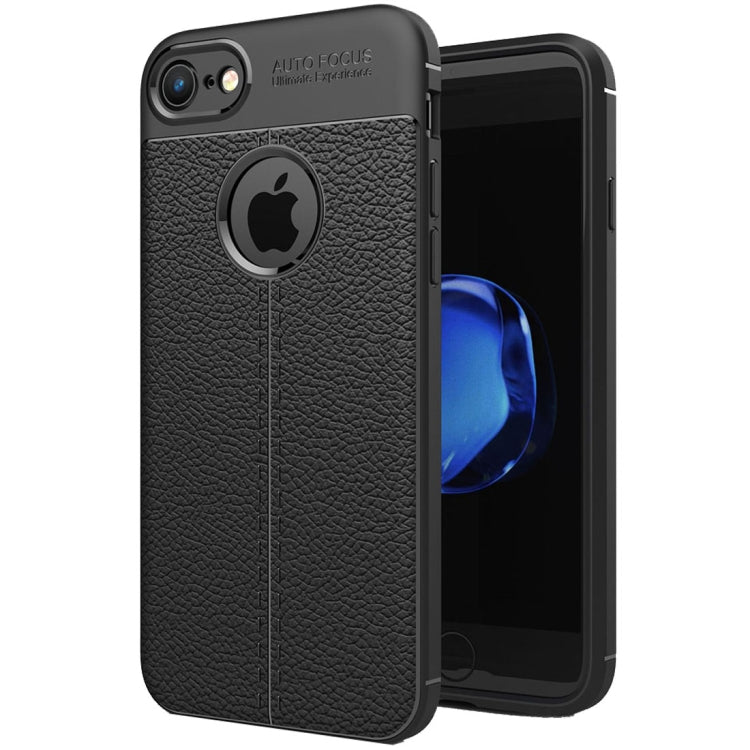 For iPhone 8 & 7 Litchi Texture TPU Protective Back Cover Case