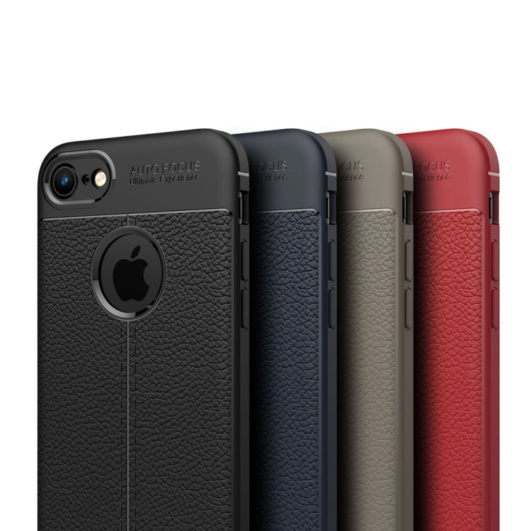 For iPhone 8 & 7 Litchi Texture TPU Protective Back Cover Case